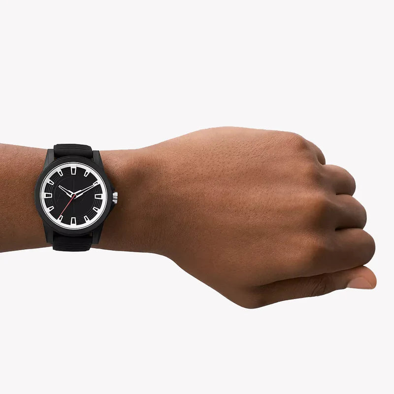 Armani Exchange Men's Black Silicone Watch