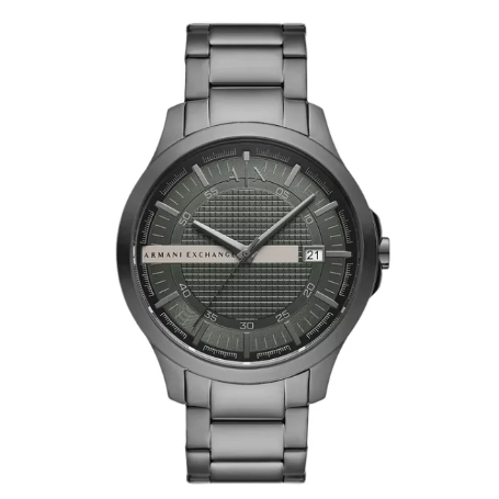 Armani Exchange Three-Hand Date Gunmetal Stainless Steel Watch