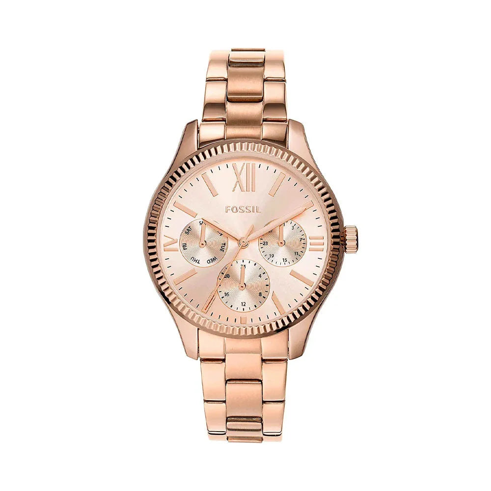 Fossil Rye Multifunction Rose Gold-Tone Stainless Steel Watch