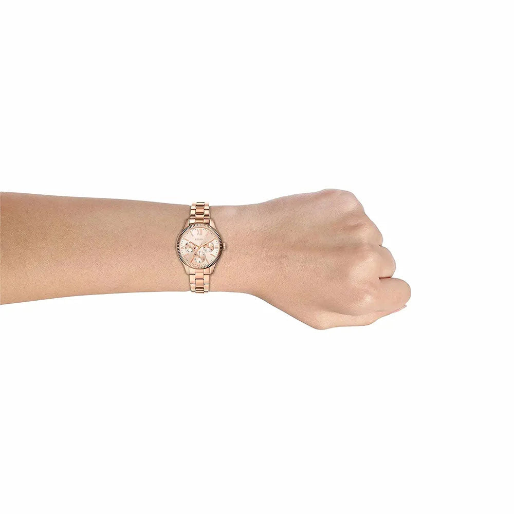 Fossil Rye Multifunction Rose Gold-Tone Stainless Steel Watch