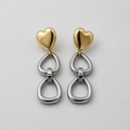 Two Tone Heart Earrings