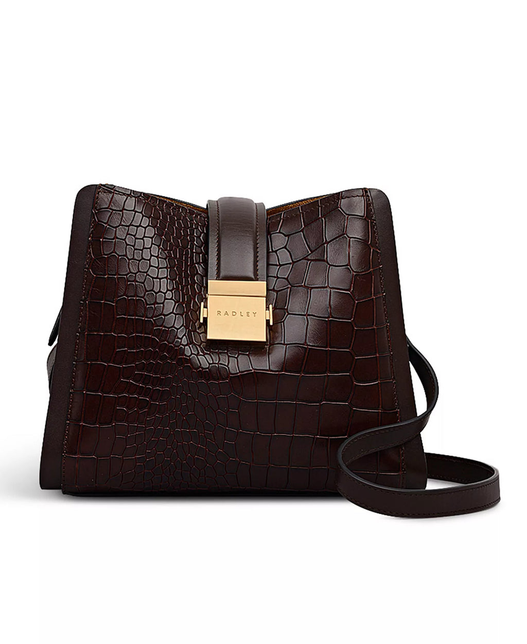 Sloane Mews Small Faux Croc Zip Top Crossbody Bag