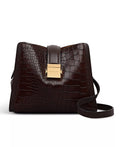 Sloane Mews Small Faux Croc Zip Top Crossbody Bag
