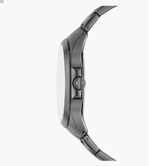 Armani Exchange Three-Hand Date Gunmetal Stainless Steel Watch