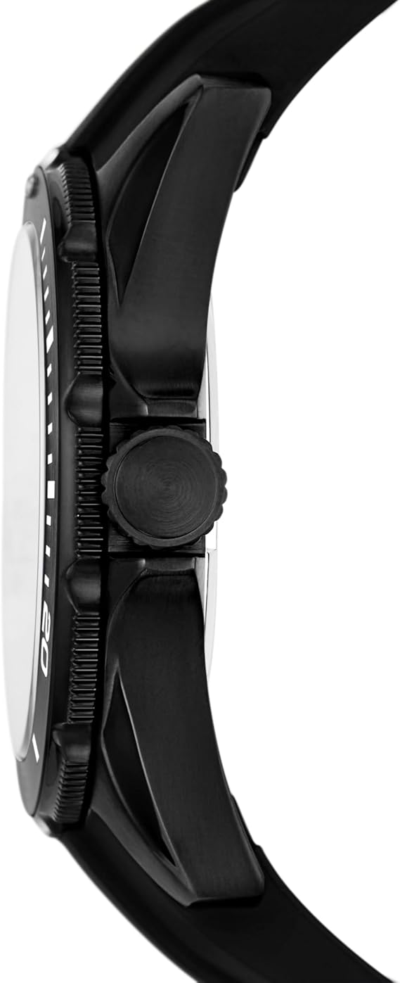 Fossil Dalton Three-Hand Black Silicone Watch