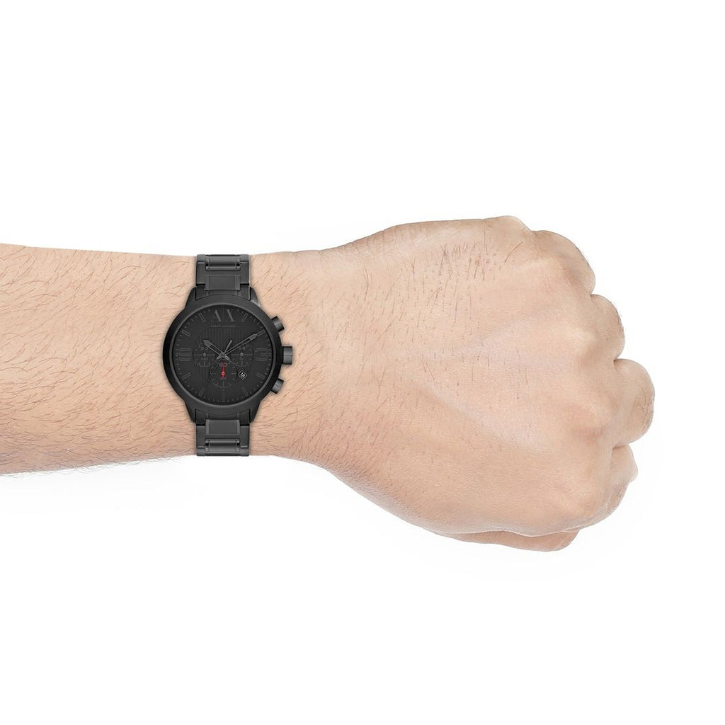 Armani Exchange Black IP Chronograph Bracelet Watch