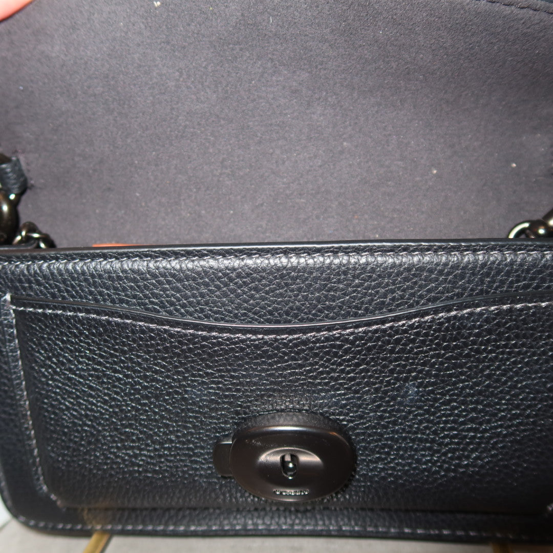 COACH Pebble Tabby Wristlet