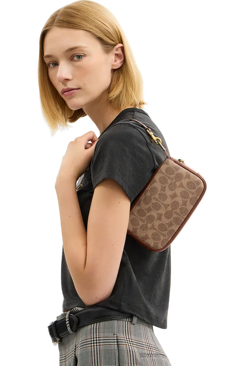 Plaza 18 Signature Coated Canvas Shoulder Bag