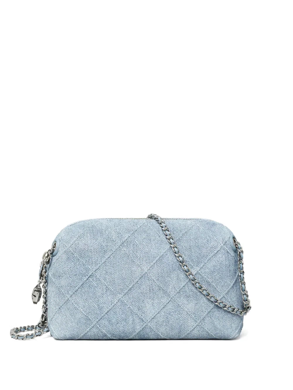 TORY BURCH Fleming quilted denim crossbody bag