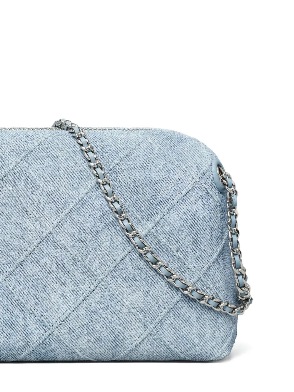 TORY BURCH Fleming quilted denim crossbody bag