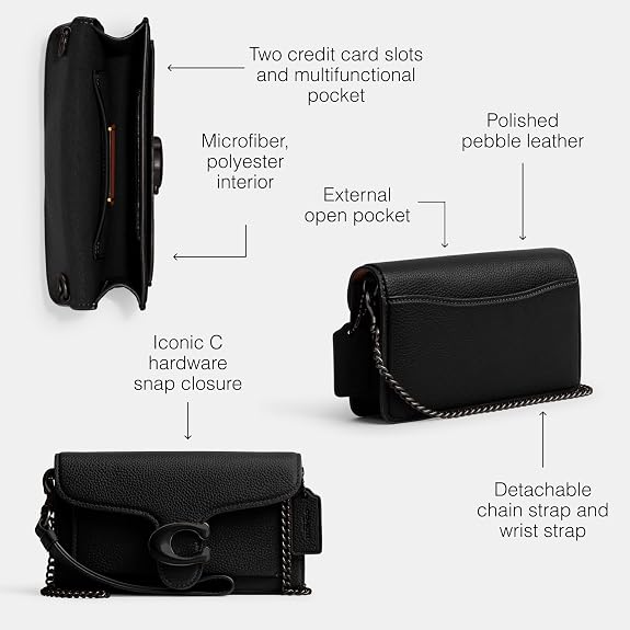 COACH Pebble Tabby Wristlet