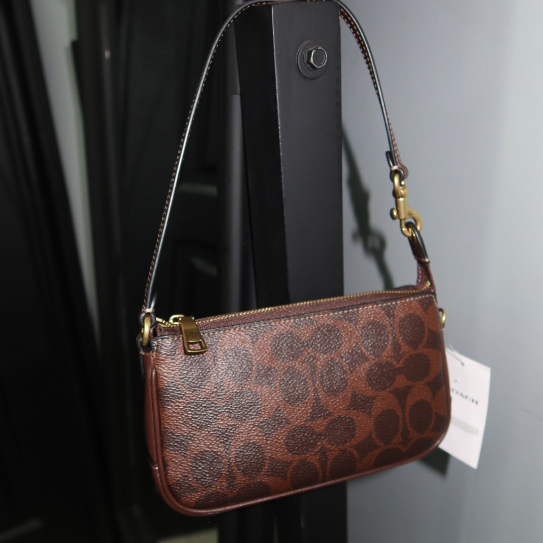 COACH Plaza 18 Signature Coated Canvas Shoulder Bag