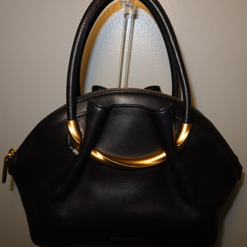 DONNA KARAN Oxford Crescent Handles Crossbody Satchel Bag