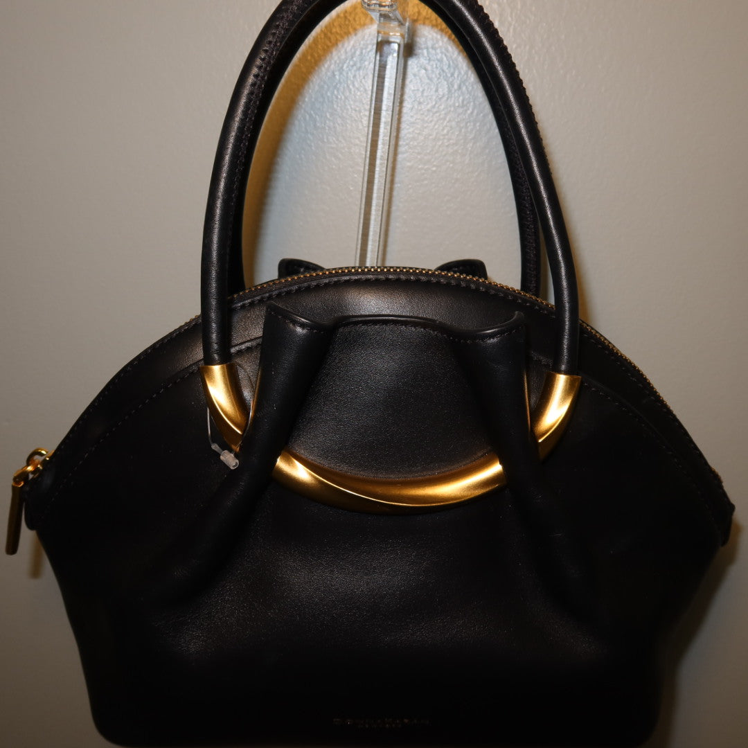 DONNA KARAN Oxford Crescent Handles Crossbody Satchel Bag