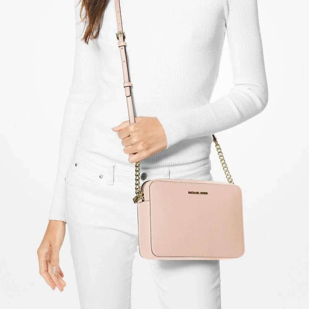 Michael Kors Bandolera Jet Set grande de piel saffiano