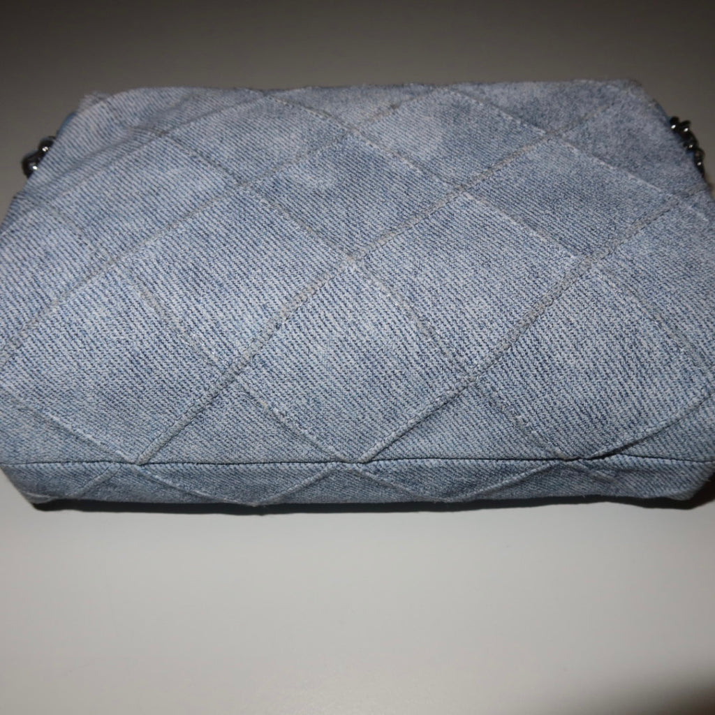 TORY BURCH Fleming quilted denim crossbody bag