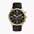 Fossil Flynn Chronograph Black Leather Watch