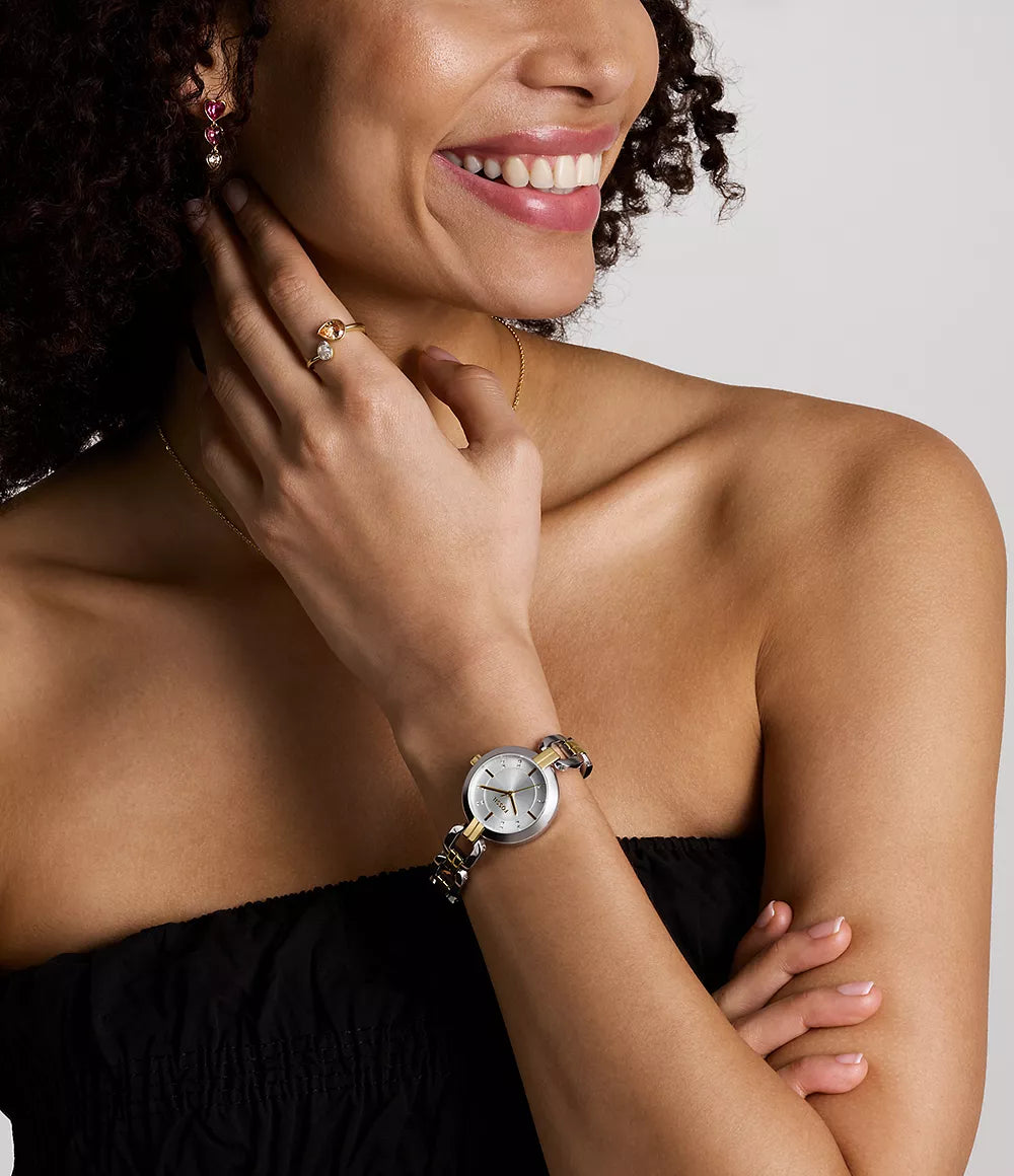 Fossil Kerrigan Three-Hand Two-Tone Stainless Steel Watch