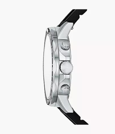 Fossil Bannon Multifunction Watch, Black Silicone