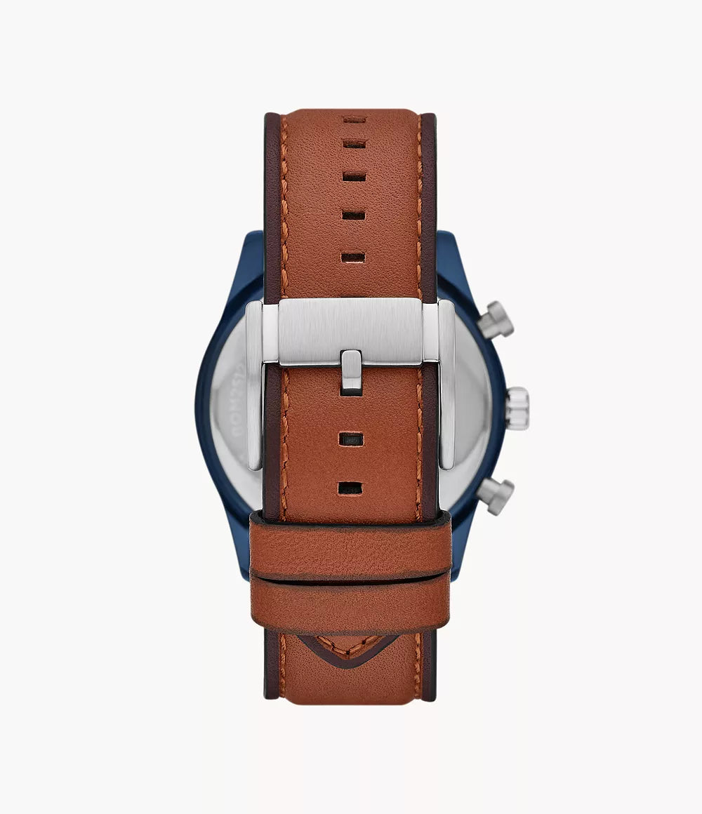 Fossil Sullivan 44mm Multifunction Brown Leather Watch
