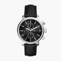 Fossil hett LiteHide leather watch in black with multifunction movement