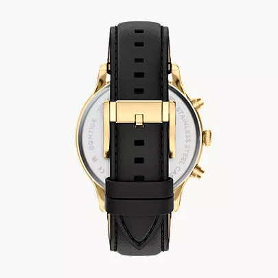 Fossil Bennett Multifunction Black Leather Watch