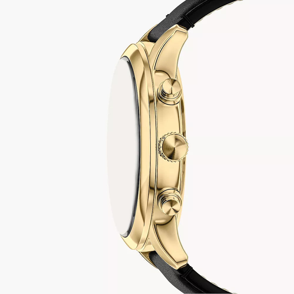 Fossil Bennett Multifunction Black Leather Watch