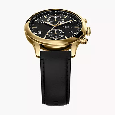 Fossil Bennett Multifunction Black Leather Watch