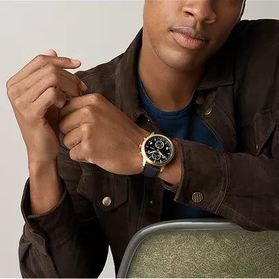 Fossil Bennett Multifunction Black Leather Watch