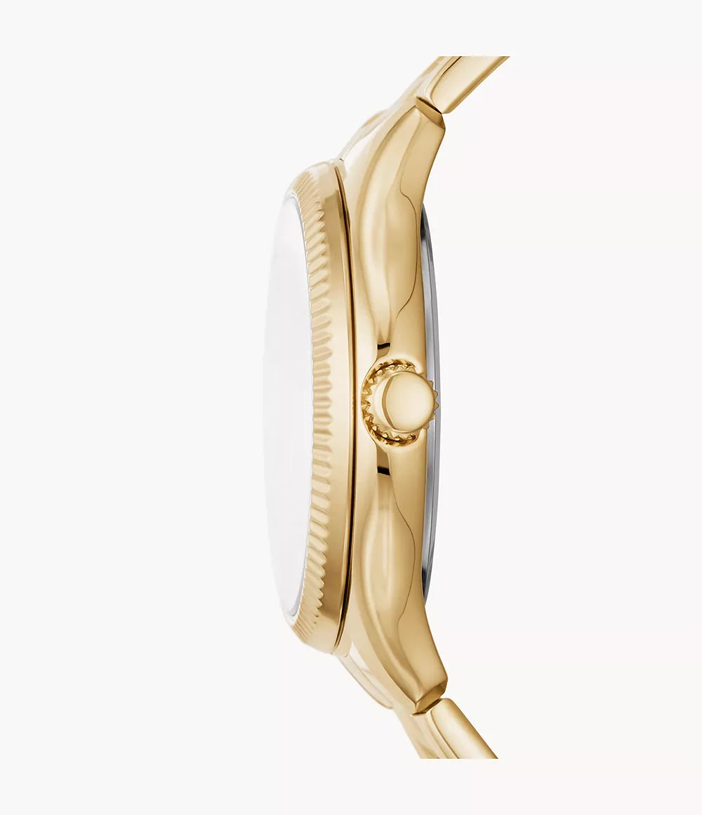 Fossil Rye 36 mm Multifunction Gold-Tone Stainless Steel Watch