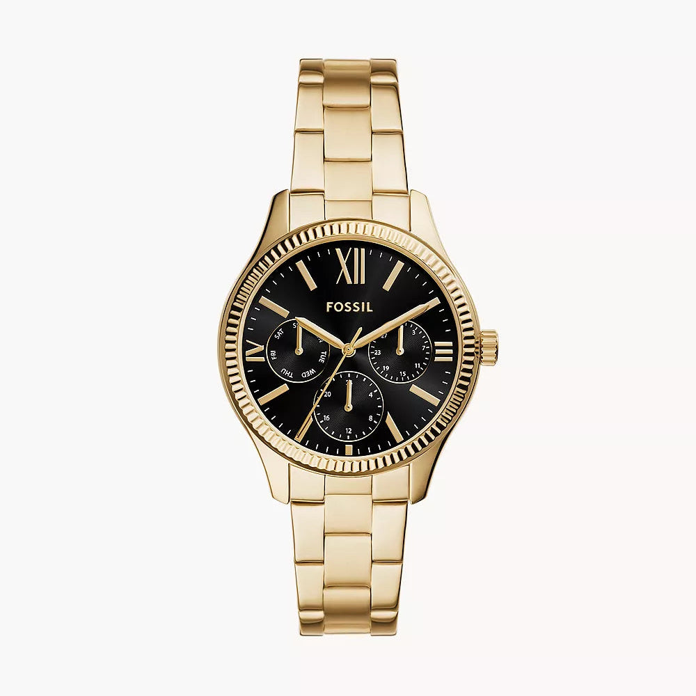 Fossil Rye 36 mm Multifunction Gold-Tone Stainless Steel Watch