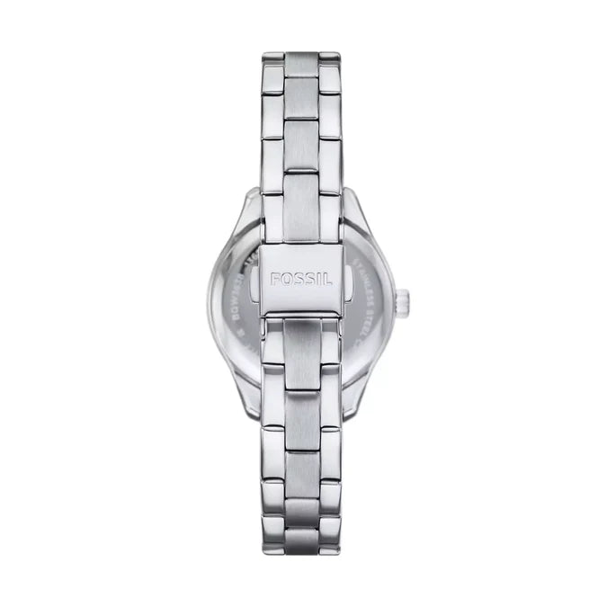 Fossil Rye Silver 3 Hand date Stainless Steel Jam Tangan Wanita 30MM