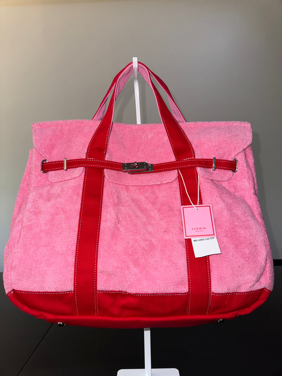 Sunwim Madaket Terry and Cotton Canvas Large Classic Tote Bag
