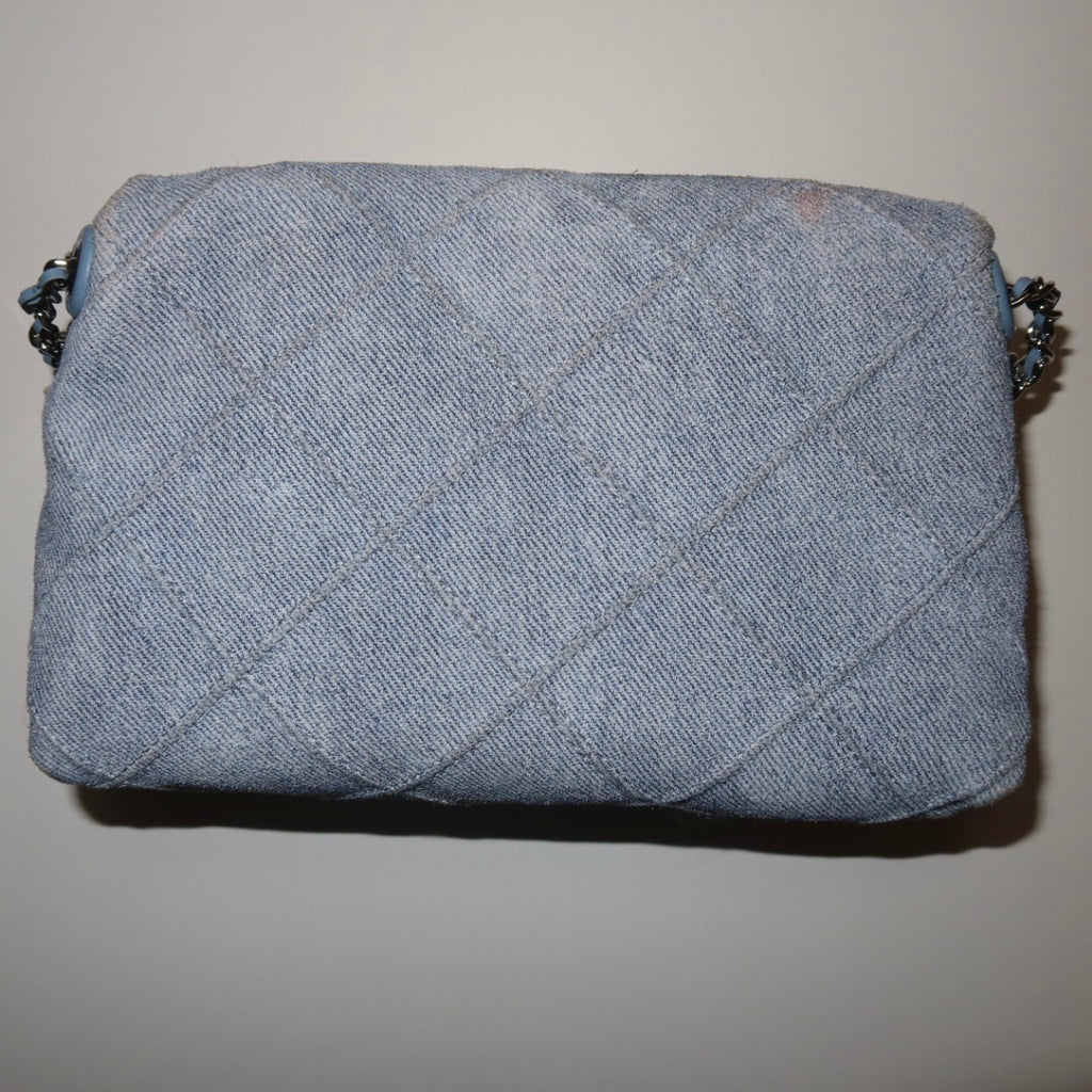 TORY BURCH Fleming quilted denim crossbody bag