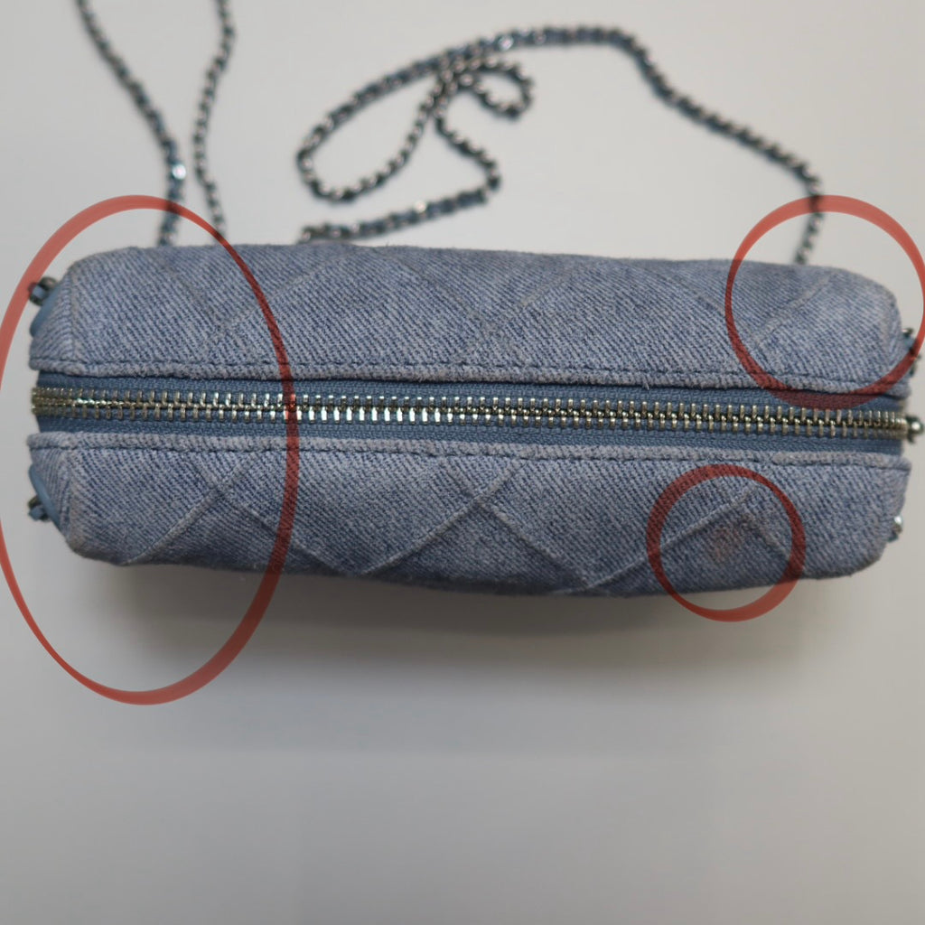 TORY BURCH Fleming quilted denim crossbody bag