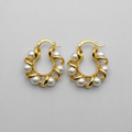 Pearl Gold Hoops