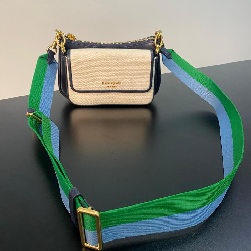 Double Up Racing Stripe Canvas Crossbody