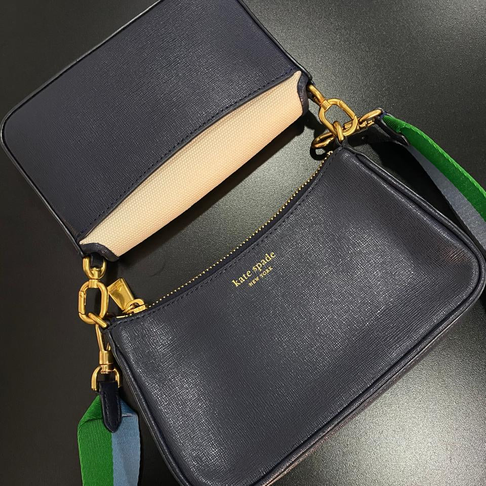 Double Up Racing Stripe Canvas Crossbody