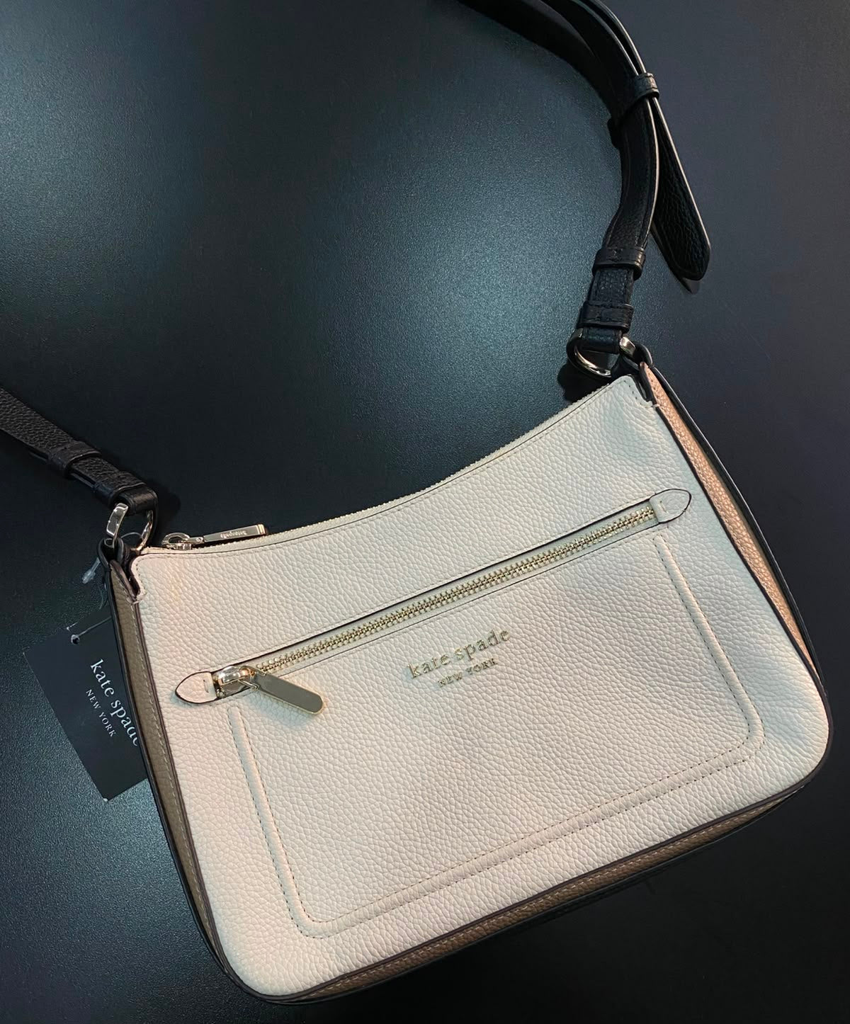 Hudson Medium Colorblock Pebbled Leather Crossbody Bag