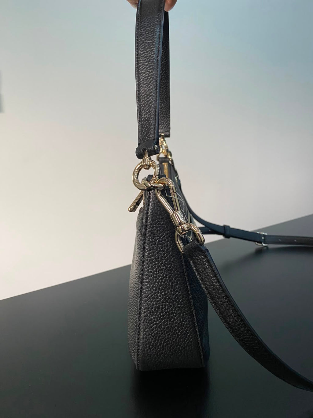 Hudson Small Pebbled Leather Convertible Shoulder Bag