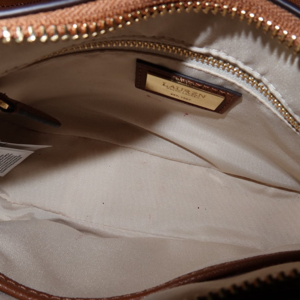 RALPH LAUREN Crosshatch Leather Medium Danni Bag
