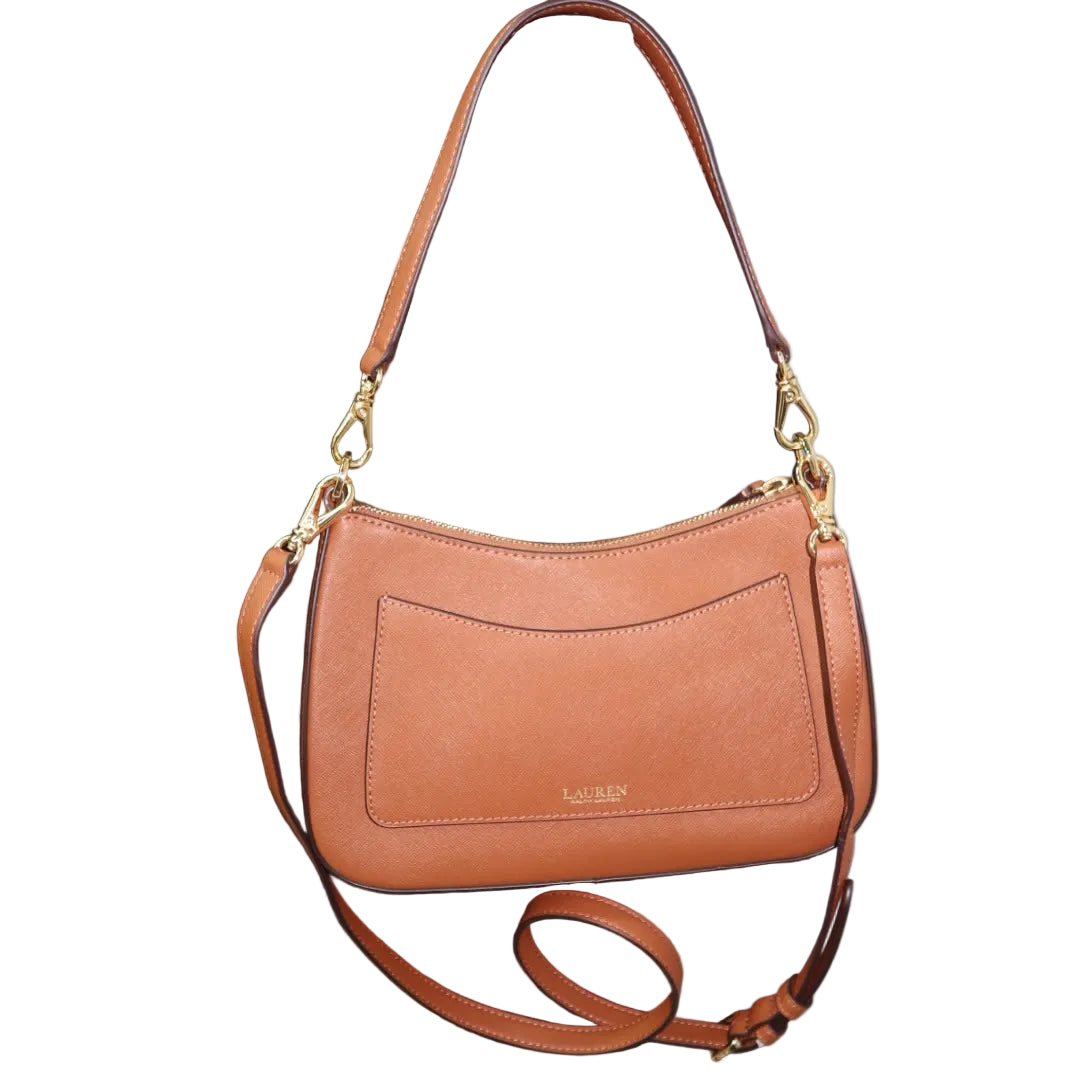 RALPH LAUREN Crosshatch Leather Medium Danni Bag