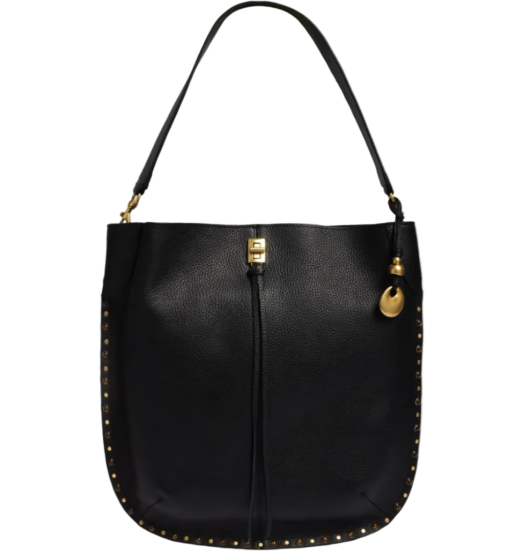 REBECCA MINKOFF Slim Darren Stud & Tiger's Eye Embellished Hobo Bag