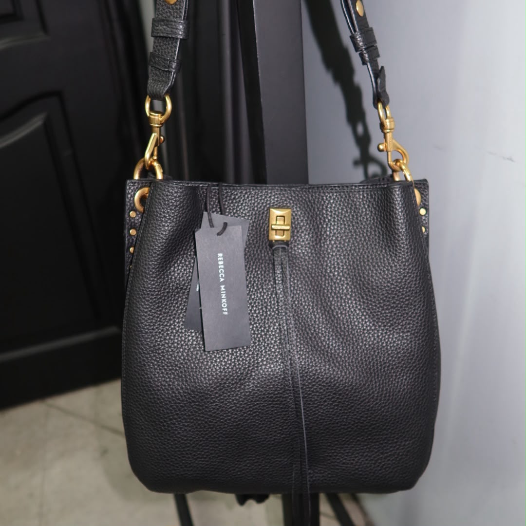REBECCA MINKOFF Slim Darren Stud & Tiger's Eye Embellished Hobo Bag