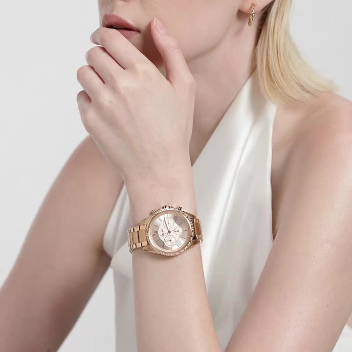 Fossil Modern Courier Chronograph Rose-Gold-Tone Stainless Steel Watch