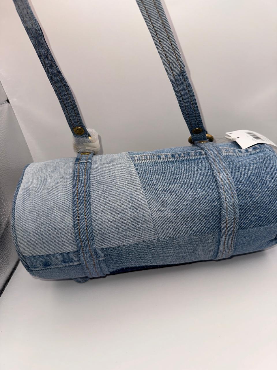 COACH Kisslock Small Repurposed Denim Barrel Slim Shoulder Bag