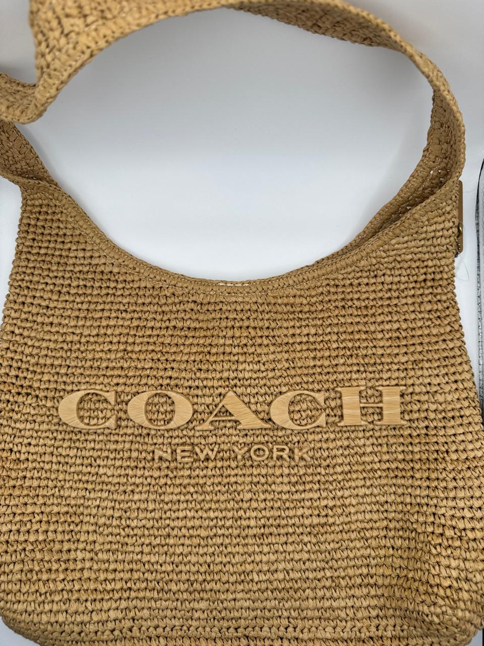 COACH Brooklyn Extra-Large Straw Shoulder Bag 39