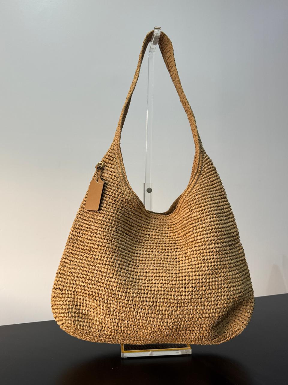 COACH Brooklyn Extra-Large Straw Shoulder Bag 39