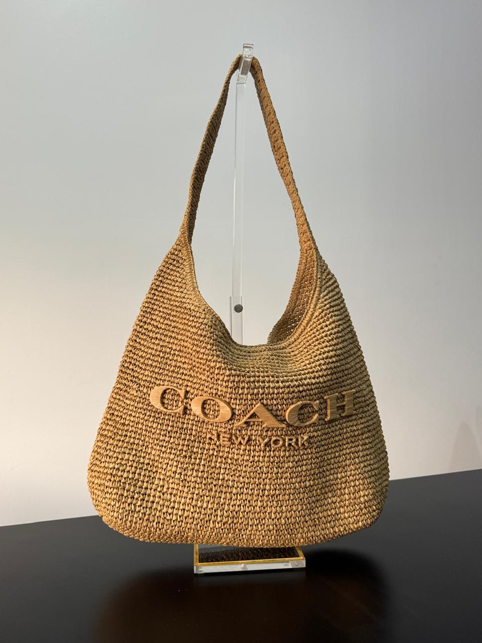 COACH Brooklyn Extra-Large Straw Shoulder Bag 39