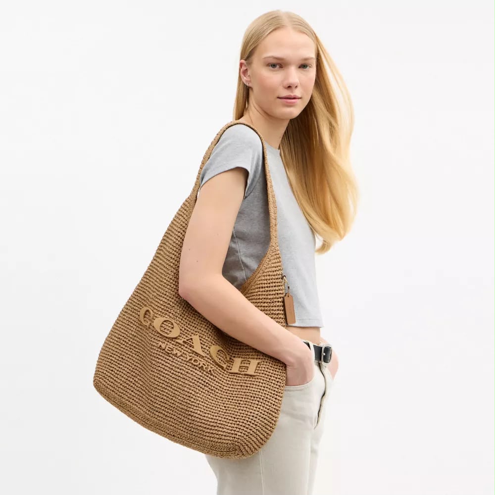 COACH Brooklyn Extra-Large Straw Shoulder Bag 39
